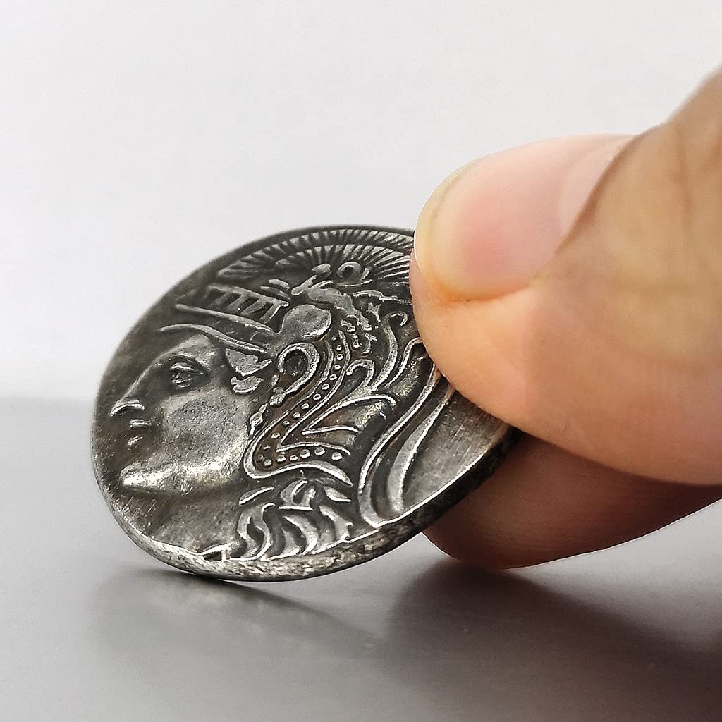 Amazon.co.jp: 古代ギリシャのフクロウ アテナ シルバー コイン 知恵の女神 外国のコイン アート コイン コレクション アンティーク  コイン : ホビー