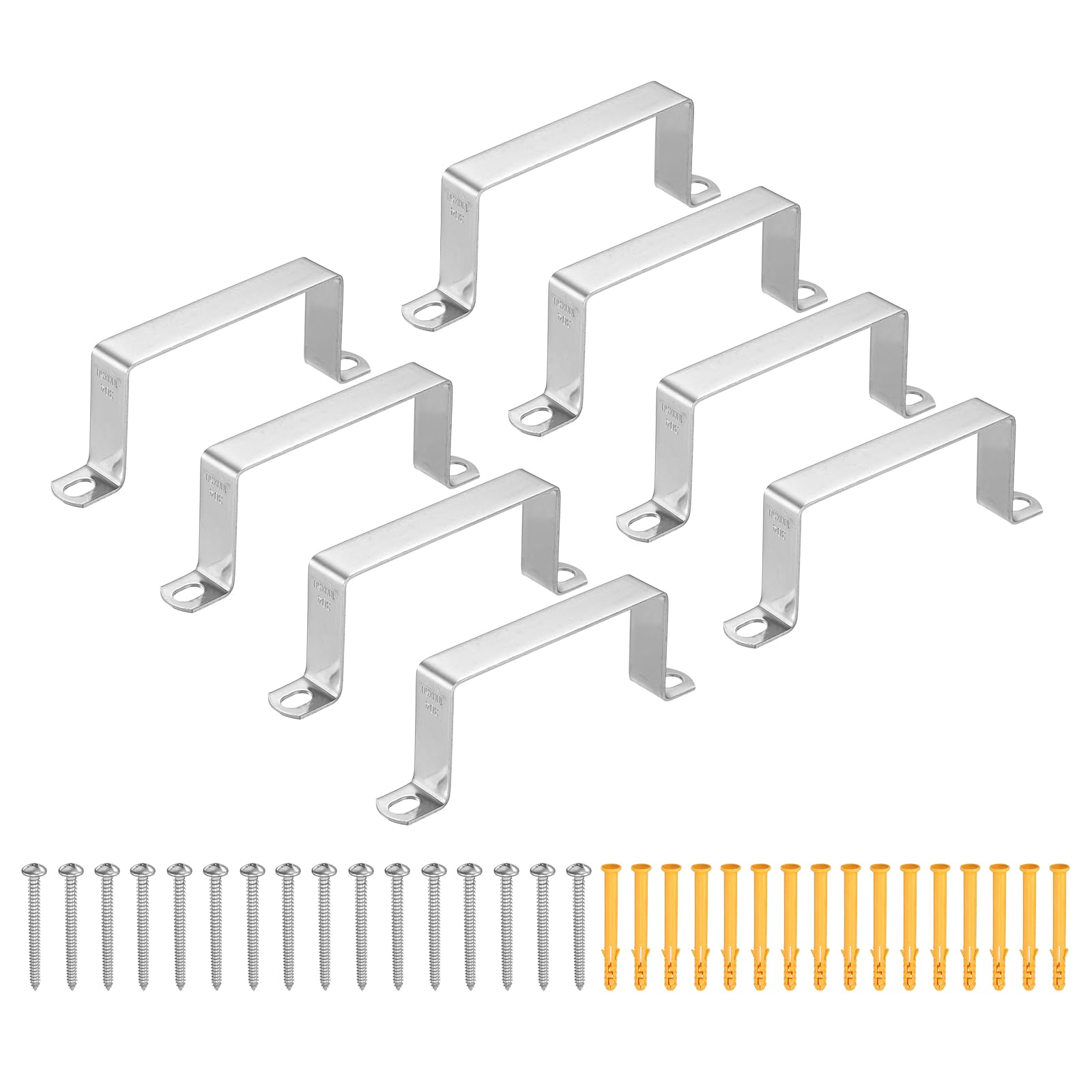 QUARKZMAN 12 pezzi Morsetto per tubo quadrato 100x50mm | Morsetto a cinghia per tubo a U, Acciaio Inossidabile 304, con viti, per tubo flessibile, cavo, recinzione, ponte