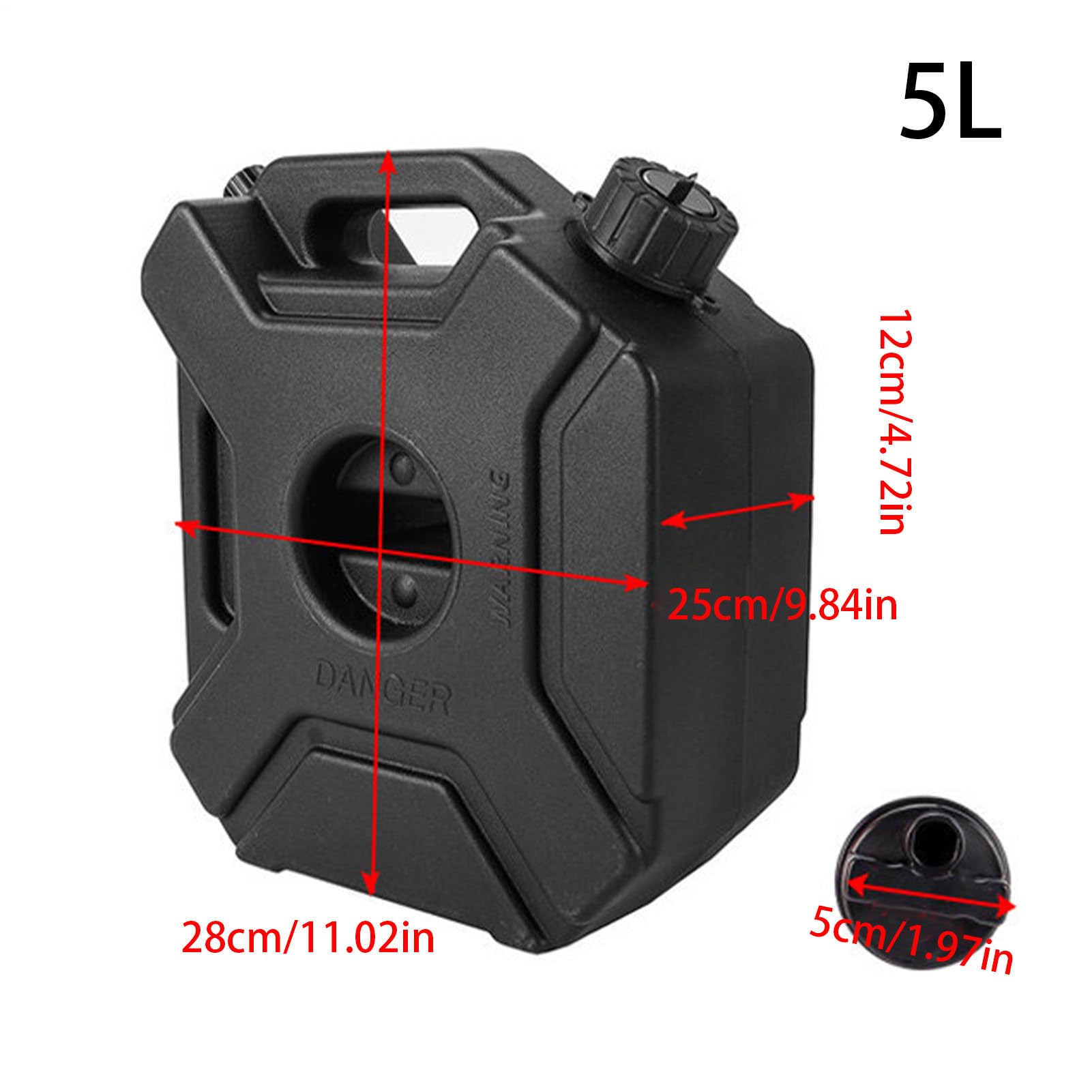 Botella De De Motocicleta Tanque de Complementario 5 Litros para | Contenedor De Fluidos Del Motor Para Conductores Y Amantes De Scooters Y Coches Y Entusiastas De Viajes De Larga Distan