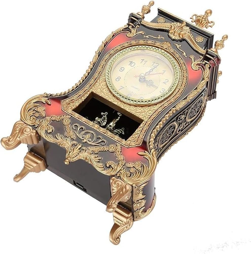 Reloj Antiguo, Relojes de Aniversario con Campanas,marrón Rojo