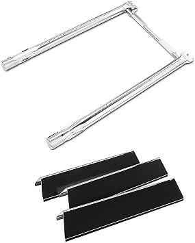Utheer 7635 Flavor Bars 15.3 inch, 69785 Grill Burner Tube 18 Inches for Weber Spirit 200 Series 2 Burners, Spirit E210 E220 S210 S220, Gas Grill Replacement Parts