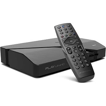 Dreambox Play UHD Android TV Box Black 4K HDR Media OTT Player with AV1 HDMI 2.1 Bluetooth 5.1 Dual WiFi Android 11 Compact & Powerful - Includes RC20 Remote and HTS e-com HDMI