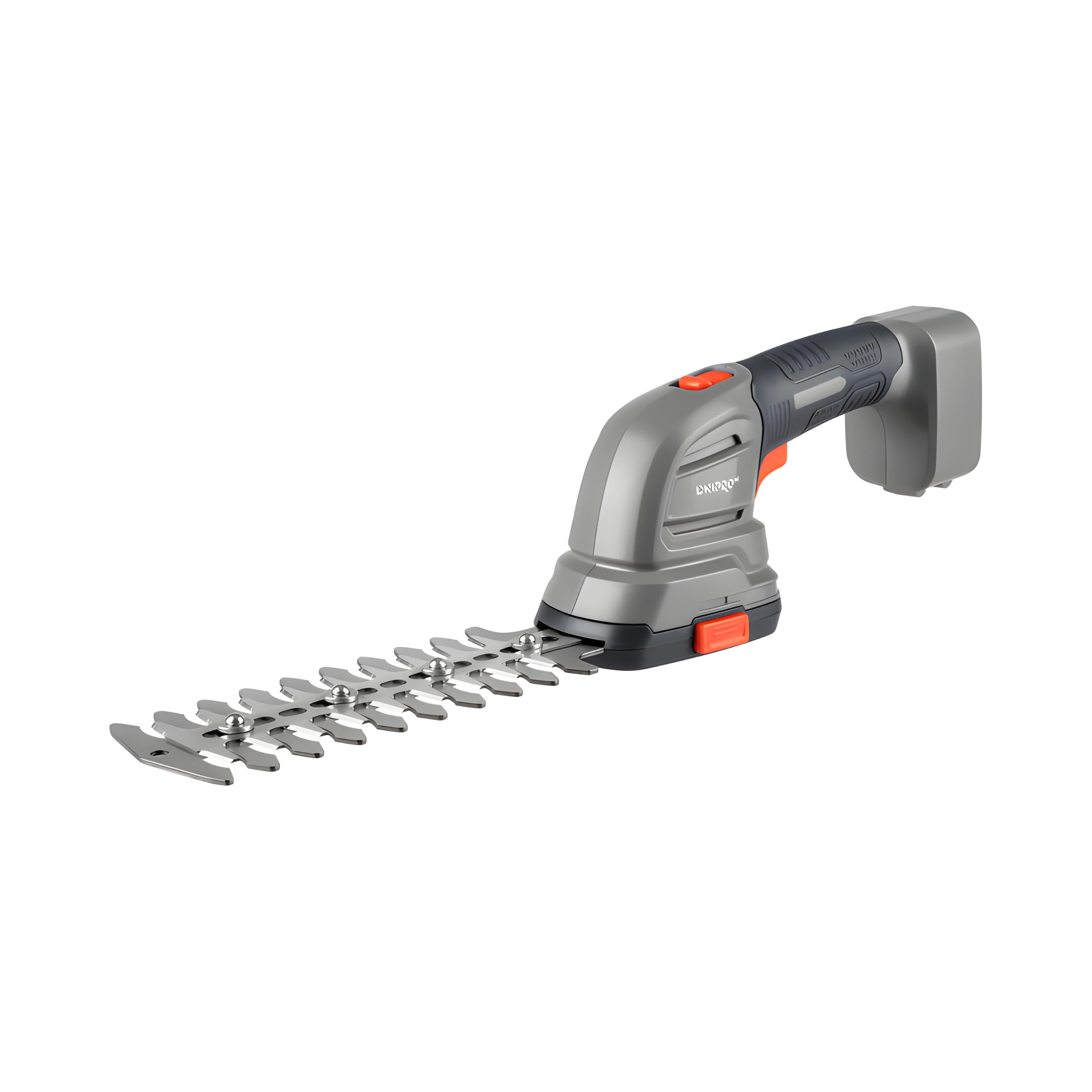 Tijeras de Jardín Inalámbricas GS-72 con Batería de 7,2V Li-Ion y 2 Cabezales Intercambiables - Cortacésped y Cortasetos sin Herramientas a 1300 RPM con Fundas Protectoras Incluidas - por Dnipro-M