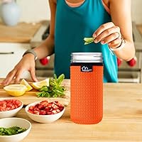 Vista 4 de WKieason - Funda de neopreno para tarro de masón de boca regular de 16 onzas, fundas para tarros de 16 onzas, funda para boca regular