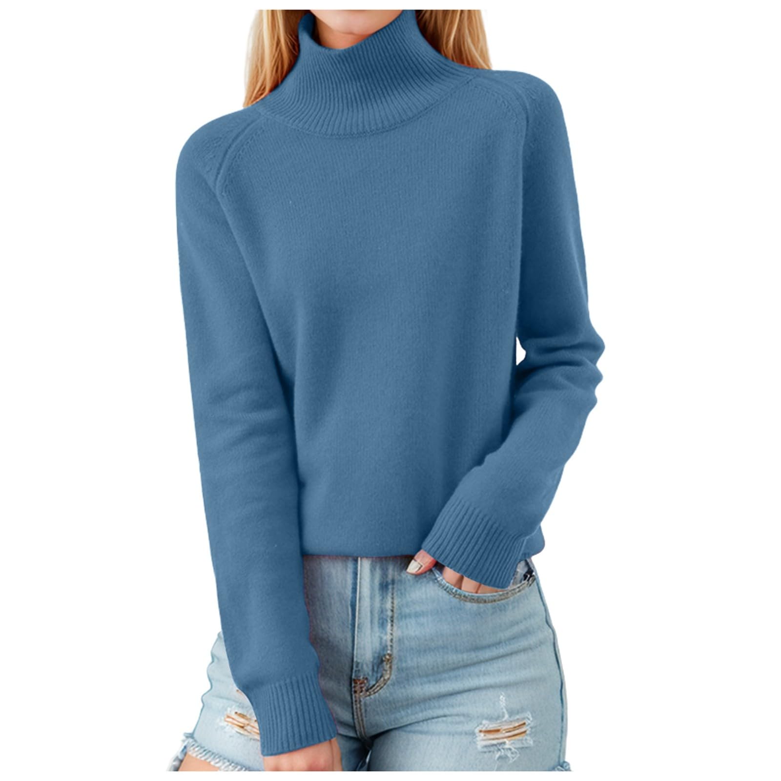 2025 Cashmere Sweaters for Women Long Sleeve Turtleneck Fall Winter Tops Trendy Soft Warm Wool Knit Sweater Pullover