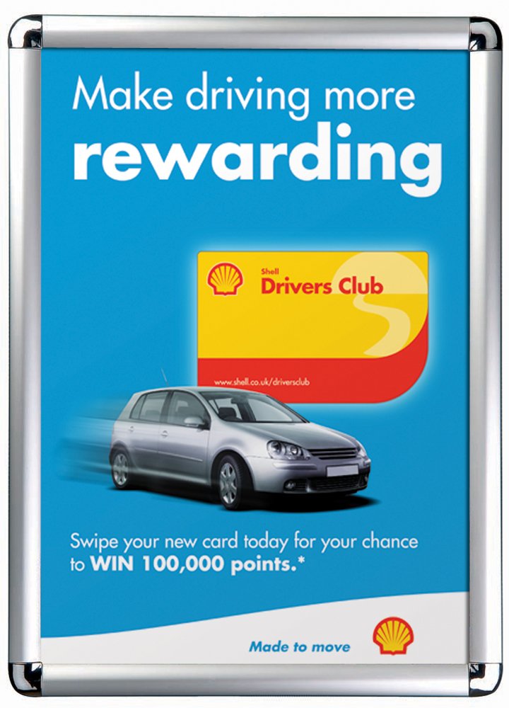 Signware Silver 25mm Chrome Rounded Corner Snap Frame 8 Sizes (A0)