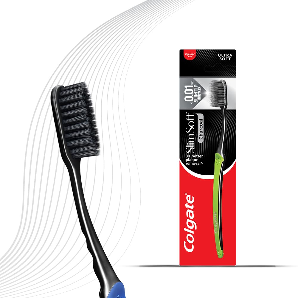 Toothbrush - Slim Soft Charcoal Soft Bristles - 1 Piece