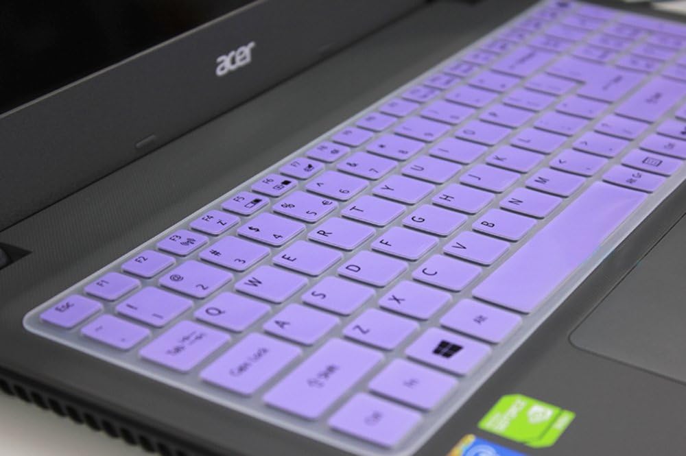 Keyboard Cover for Acer Aspire E15 E5-576 E5-576G E5-575 E5-573G ES15 ES1-572 / Aspire E 17 E5-772G / Aspire V15 VN7-592G/V17 VN7-792G/F15 F5-571 F5-573G / Aspire A315 A515 A715, Purple