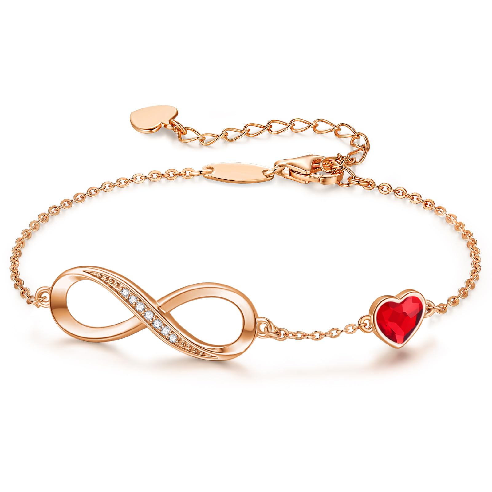 LOUISA SECRET Bracciale Donna Festa della Mamma Argento 925 Braccialetto Infinito Bracciali Cuore Gioielli Compleanno Regalo per Lei