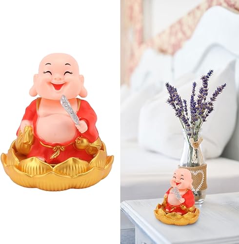 Miniatura 2 de Laughing Buddha Statue, Solar Powered Smiling Nodding Buddha Decoration Represent Luck and Happiness for Car Ornaments Home Office Desktop