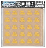 Pro-Tuff Decals No Fear Award Decals Thick mil Vinyl 1-1/8' Diameter (100 Decals) (Yellow Gold on Clear)