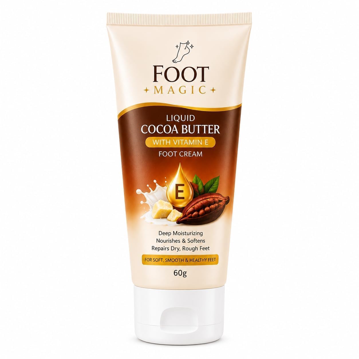 Foot Magic Foot Cream with Cocoa Butter & Vitamin E 60g | Deep Moisturizing Foot Cream for Dry & Rough Feet | Softens & Nourishes Skin | Fast Absorbing Daily Foot Care Moisturizer-picture-39