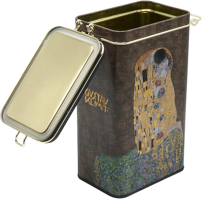 Fridolin Lata de Almacenamiento de Café de Metal con Cierre - Gustav Klimt: El Beso miniatura 3