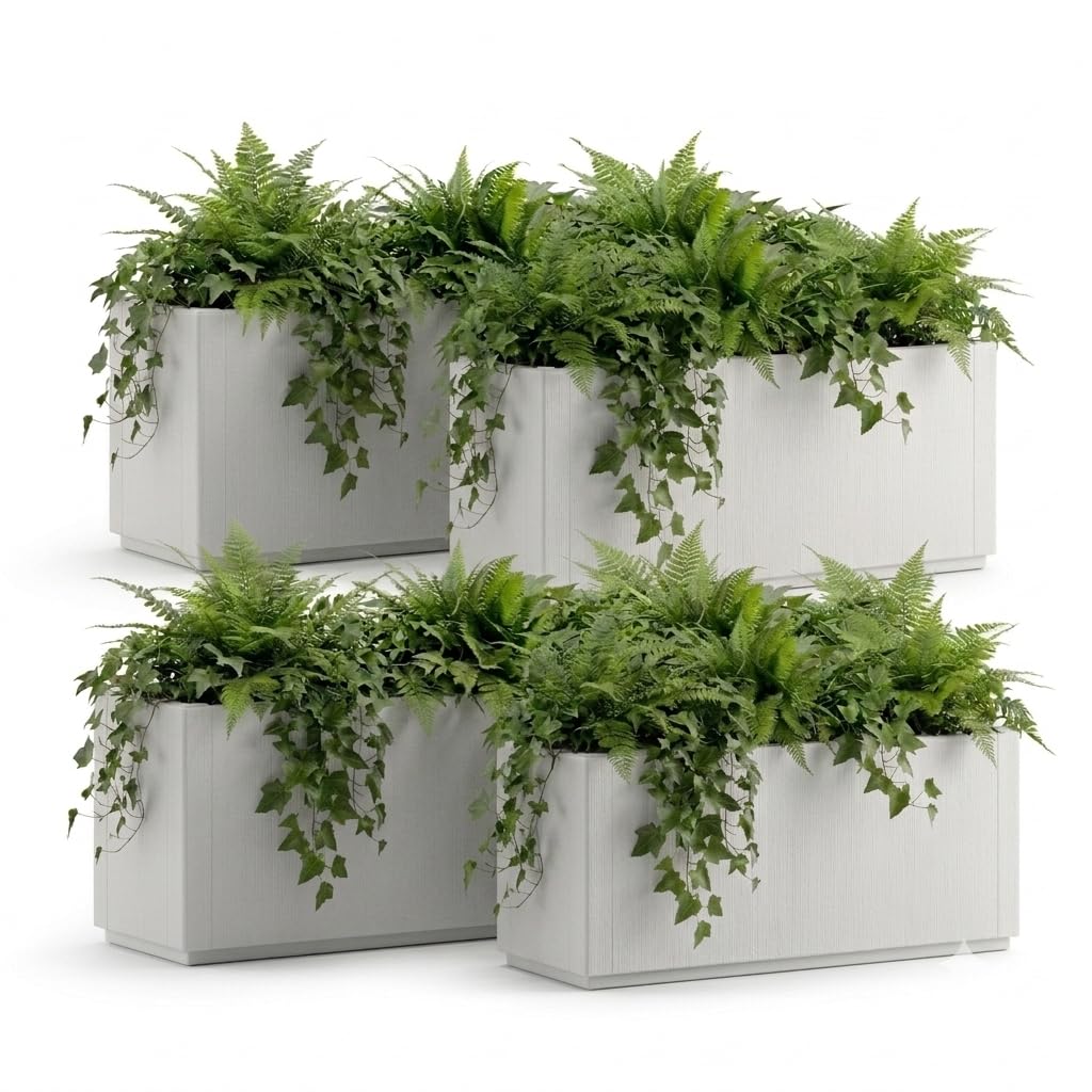 CASARIA® Flower Box Planter Trough Plant Pot, 80L Capacity, 80x36x35 cm
