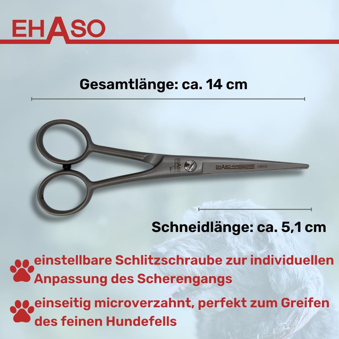 EHASO Premium Pfotenschere 14,5 cm gerade für Hunde | Schere, Klein und Präzise | Pfotenschere in Spitzenq
