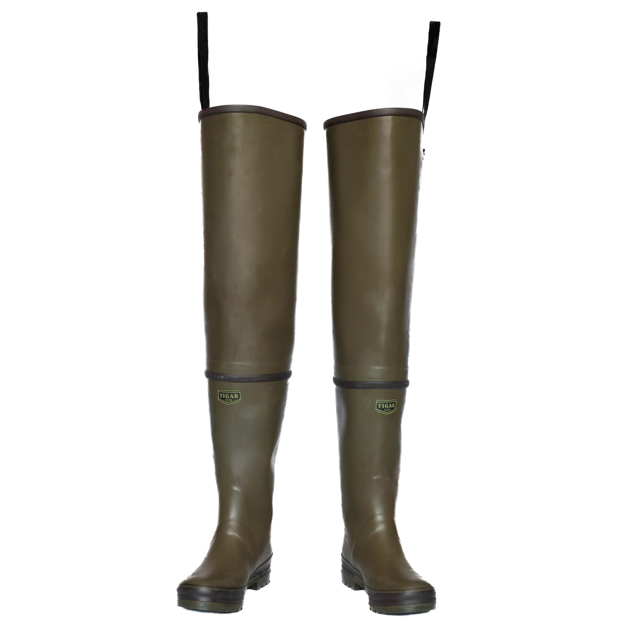 TIGAR Drina Cuissardes en Caoutchouc, Tara Cuissardes en Caoutchouc avec néoprène, Faites à la Main, pour Les pêcheurs, Chasseurs et Professionnels de la pêche, très résistantes et Robustes