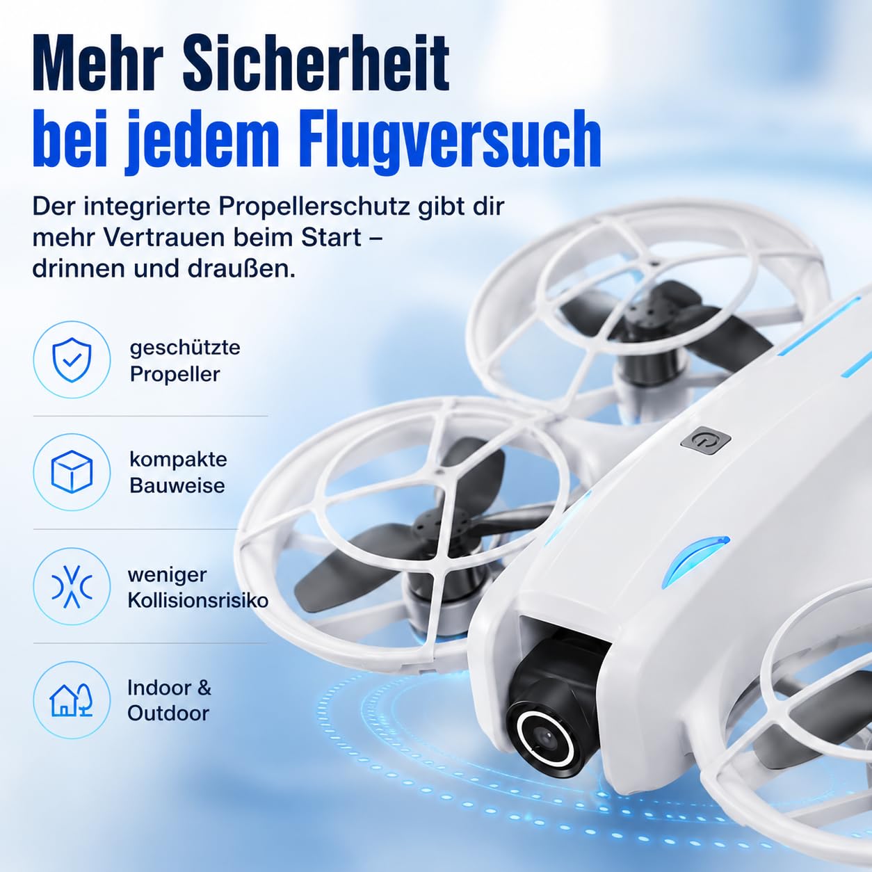 Mini Drohne mit 1080p HD Kamera & WiFi FPV, 5,6" Display Fernsteuerung, Optical Flow Stabilisierung, Auto Return, Bürstenloser Motor, 2 Akkus, 100 m Reichweite, Indoor & Outdoor