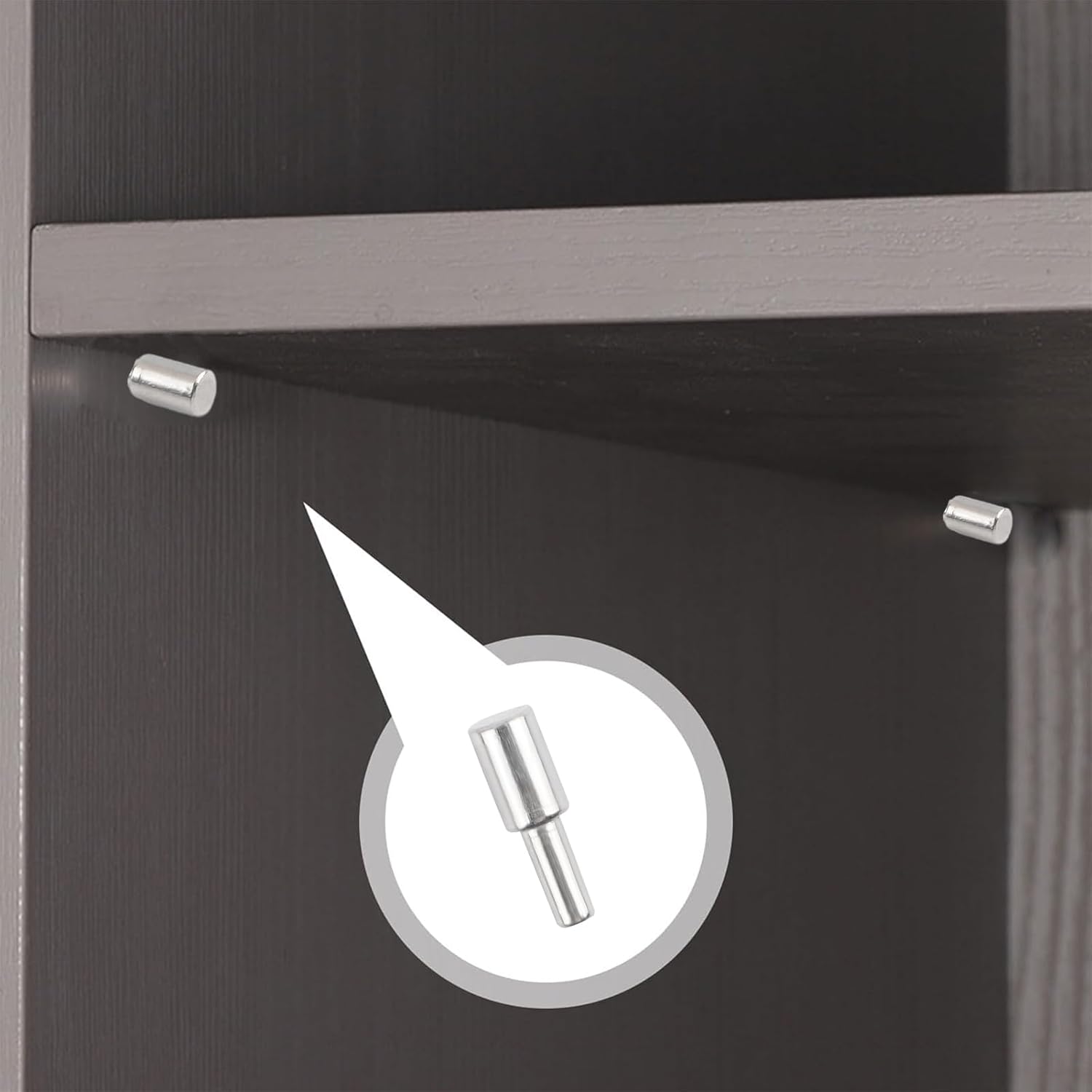 INCREWAY 180pcs Sliver Cabinet Board Support Pegs, 3mm Metal Shelf Pins, Small Shelf Support Pins for Cabinets Bookcase Shelves Cupboard