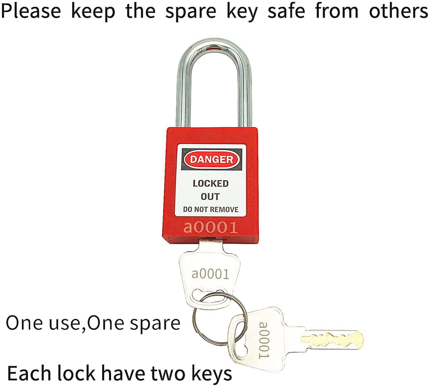 Lockout Tagout Lock Set 10 Red Keyed Alike OSHA Loto Safe Padlocks for Lock Out Tag Out