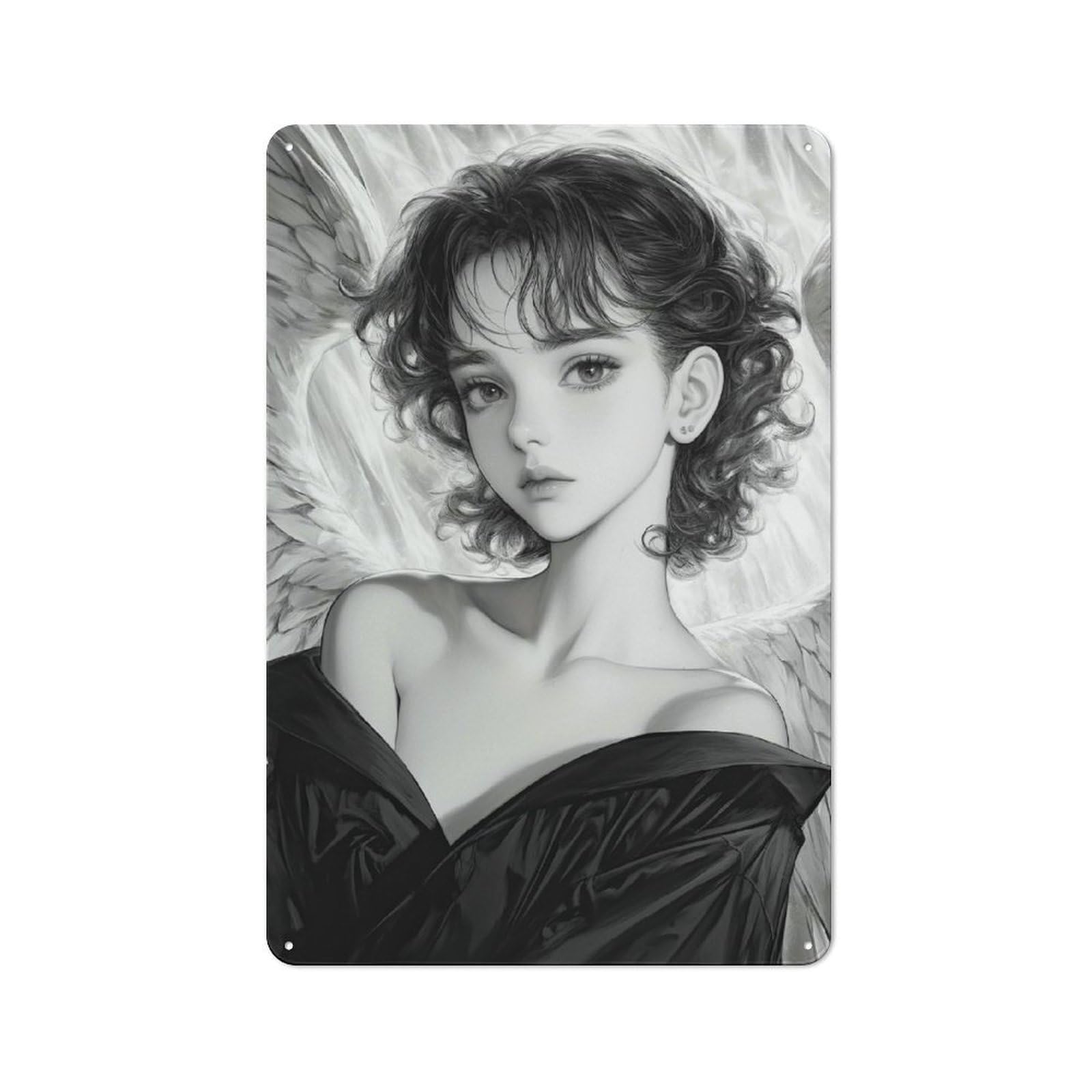Beautiful Angel Retro-style Tin Sign 30x20cm for Guest Room Or Hallway, for An Autumn Update to Guest Room And Hallway