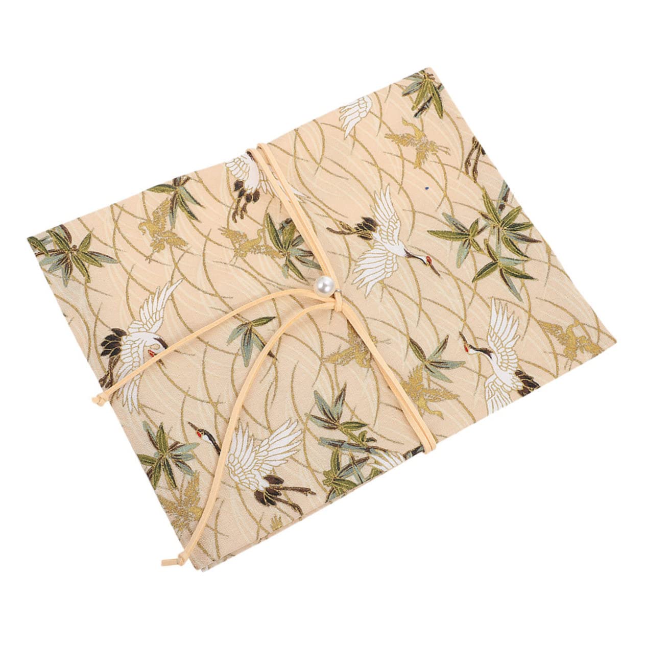 NUOBESTY 4stücke Ornamentale Buchhülle Verstellbarem Design Elegante Buchschutz Für Notizbücher Tagebücher Und Sammlungen Für Studenten Und Buchliebhaber Beige Mit Goldenen Kranichen
