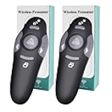 (2 Units) Wireless Presentation Clicker for PowerPoint, Wireless Presenter Remote with Laser Pointer Slide Clickers for Mac/Windows/Linux, Computer/Laptop, Google Slide/PPT/Keynote
