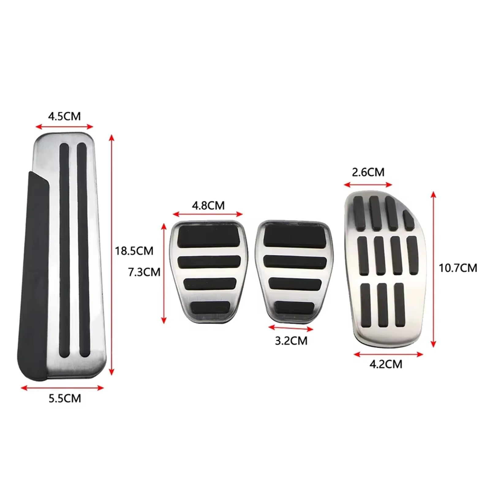 Poggiapiedi Auto Coperture Pedale Freno Gas per Auto Acciaio Inossidabile per Nissan per X-Trail per Qashqai AT MT LHD RHD Antiscivolo Senza Trapano Copripedali | 4Pcs MT with rest