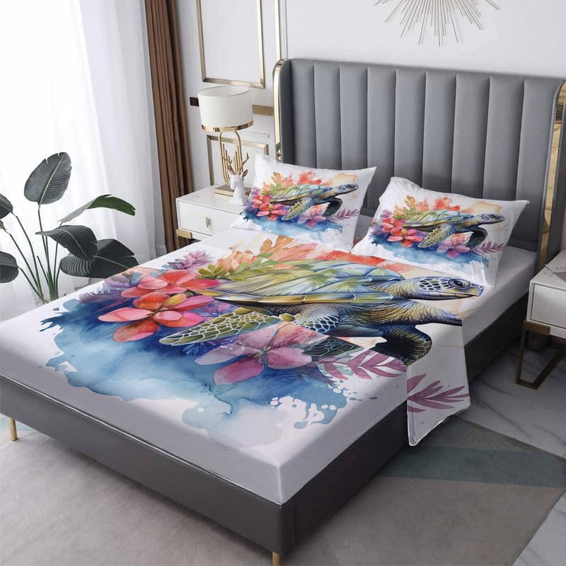 Vista 9 de Juego de sábanas de tiburón tamaño King, sábanas de microfibra suave y bolsillo profundo, sábanas y fundas de almohada estampadas sin arrugas, 4