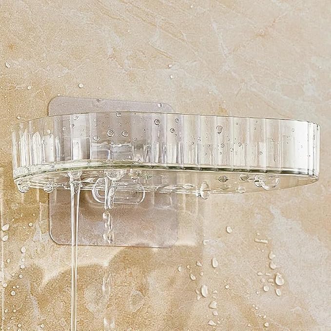 Image of Transparent Soap Holder for Bathroom - Self-Adhesive Wall-Mounted Soap Case, Durable Bathroom Organizer - No Drill Soap Dispenser for Wash Basin, Soap Stand for Bathroom (1, Transparent Soap Holder)