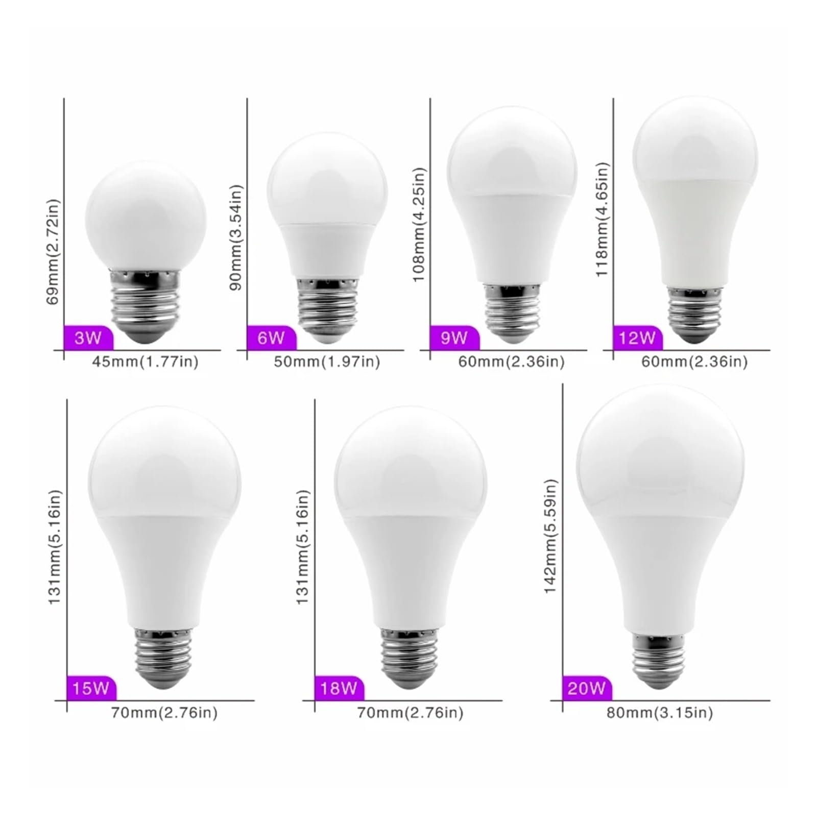 Générique E27 LED Birne E14 20W 18W 15W 12W 9W 6W 3W AC 220V-240V Spot Beleuchtung Kaltweiß/Warmweiß (Warmweiß, E14 9W, 220V)