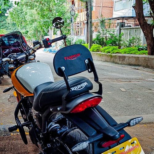 Image of Back Rest Compatible With Triumph Speed 400 | speed T4 | Scrambler 400X | Scrambler 400XC | Thruxton (Black, Pack of 1)
