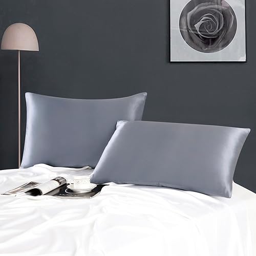 Miniatura 8 de Zimasilk - Funda de almohada de seda 100% morera para la salud del cabello y la piel, seda de ambos lados de 19 mommes, 1 pieza (King 20 x 36, verde