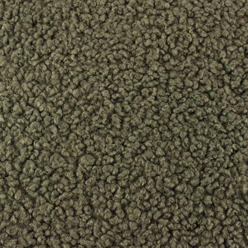 Coussin bouclé scandinave kaki 55x55cm pour salon cocooning Yard