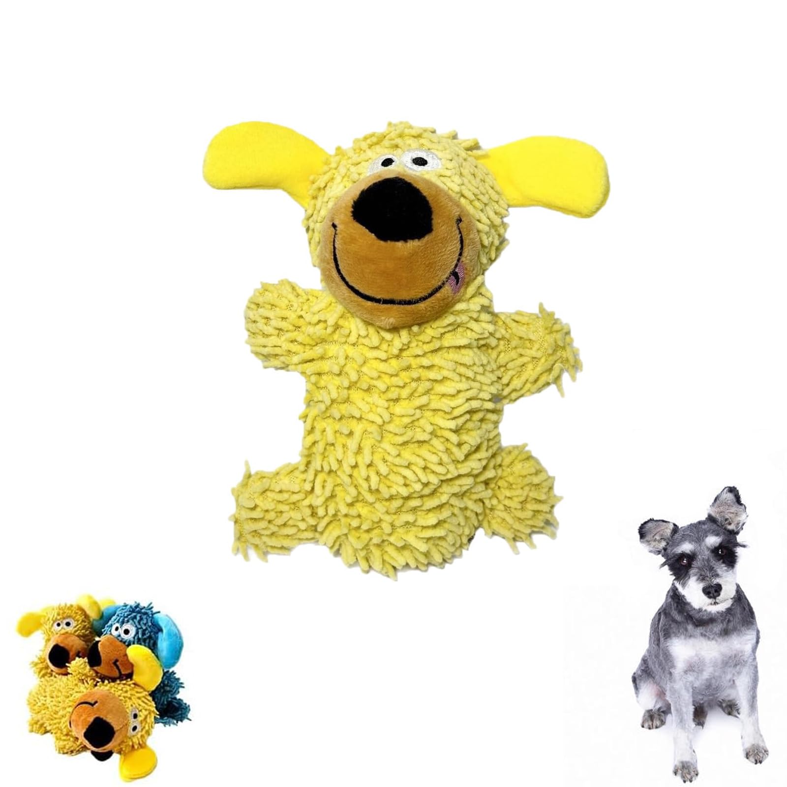 Lettuce Pets Squeaky Dog Plush Toy, Lettuce Pets Dog Chew Toys for Interactive PlayFun, Use yellow and blue color that can be recognized by dogs, Durable to Keep Them Busy (A)
