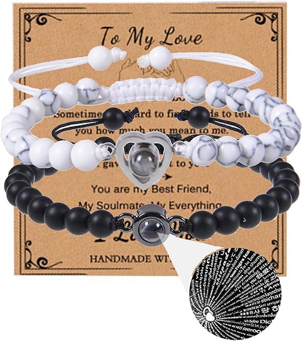 El Regalo 2PCs I Love You 100 Languages Projection Bracelets Set – Romantic Couples Jewelry for Lovers, Adjustable His & Hers Matching Bracelets (B0DDXK5HSP) Amazon Price History, Amazon Price Tracker
