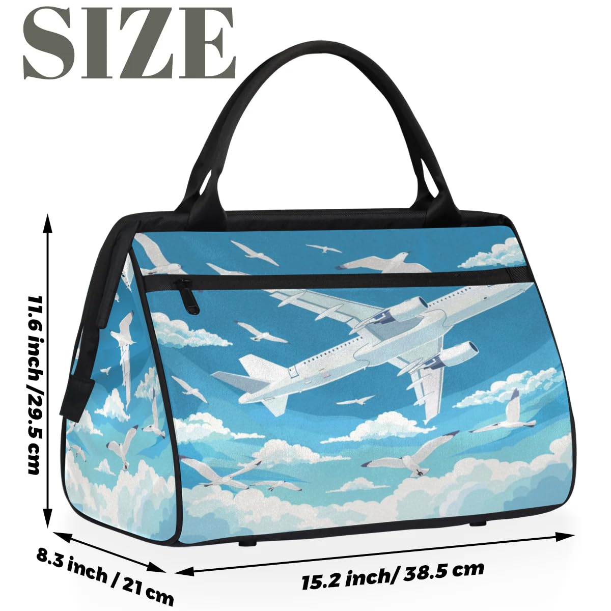 Reisetasche im Flugzeug, Möwe, für Damen, Herren, Kinder, Jungen, Mädchen, Wochenende, Übernachtung, 24 l, Reisetasche, Kabinentasche für Sport, Fitnessstudio, Yoga, farbe, Big, Taschen-Organizer