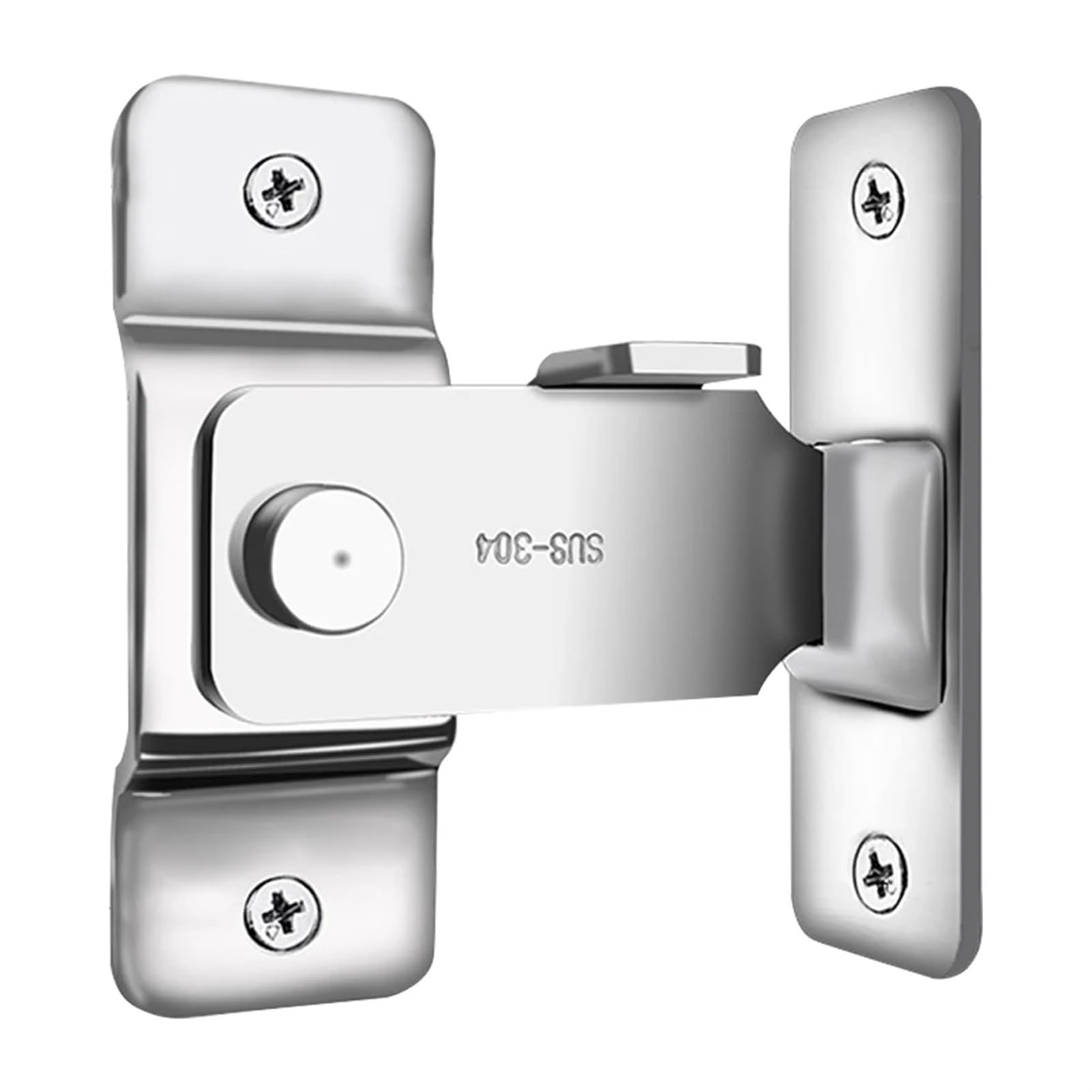 Door Bolt Stainless Steel Door Latch Right Angle Sliding Lock Buckle Security Accessories(B)