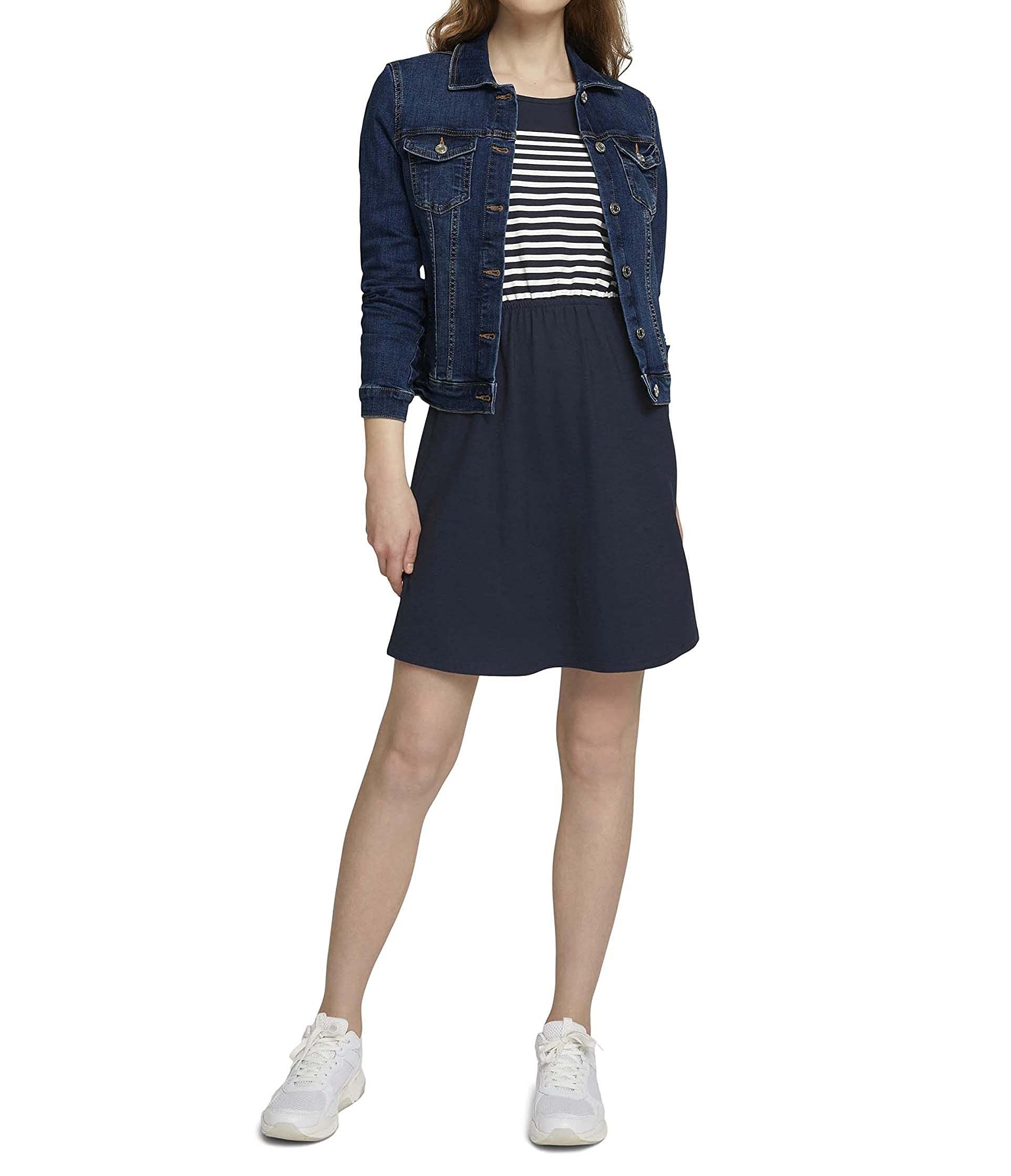 Tom Tailor Denim Ladies Jersey Mini Dress 1024956, 10668 - Sky Captain Blue, Medium