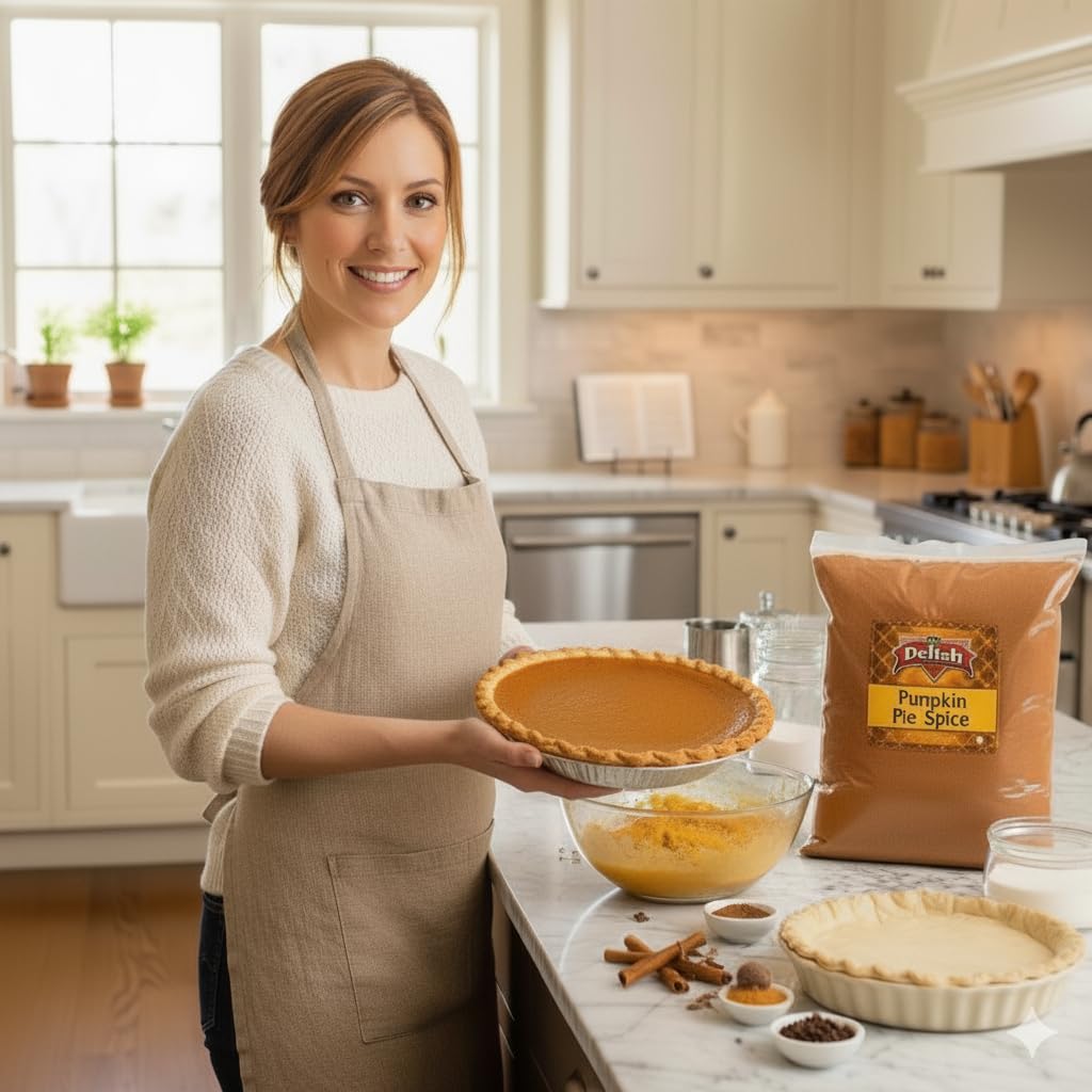 Gourmet Pumpkin Pie Spice Powder by It's Delish, 10 lbs Bulk Bag | Awesome Pumkin and Apple Pies Seasoning | Coffee Latte Tea Holiday Baking | Blend of Cinnamon, Nutmeg, Allspice, Ginger | Kosher