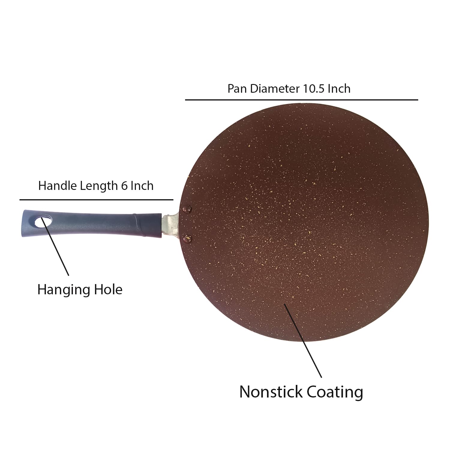 SRIYUG Roti Pan Chapati Tawa Nonstick Paratha Tava Aluminum Dosa Concave Thickness Round Griddle Skillet Paratha Omelet Crepe Pancake 2.6 mm (275 MM) Diameter 10.5 Inch