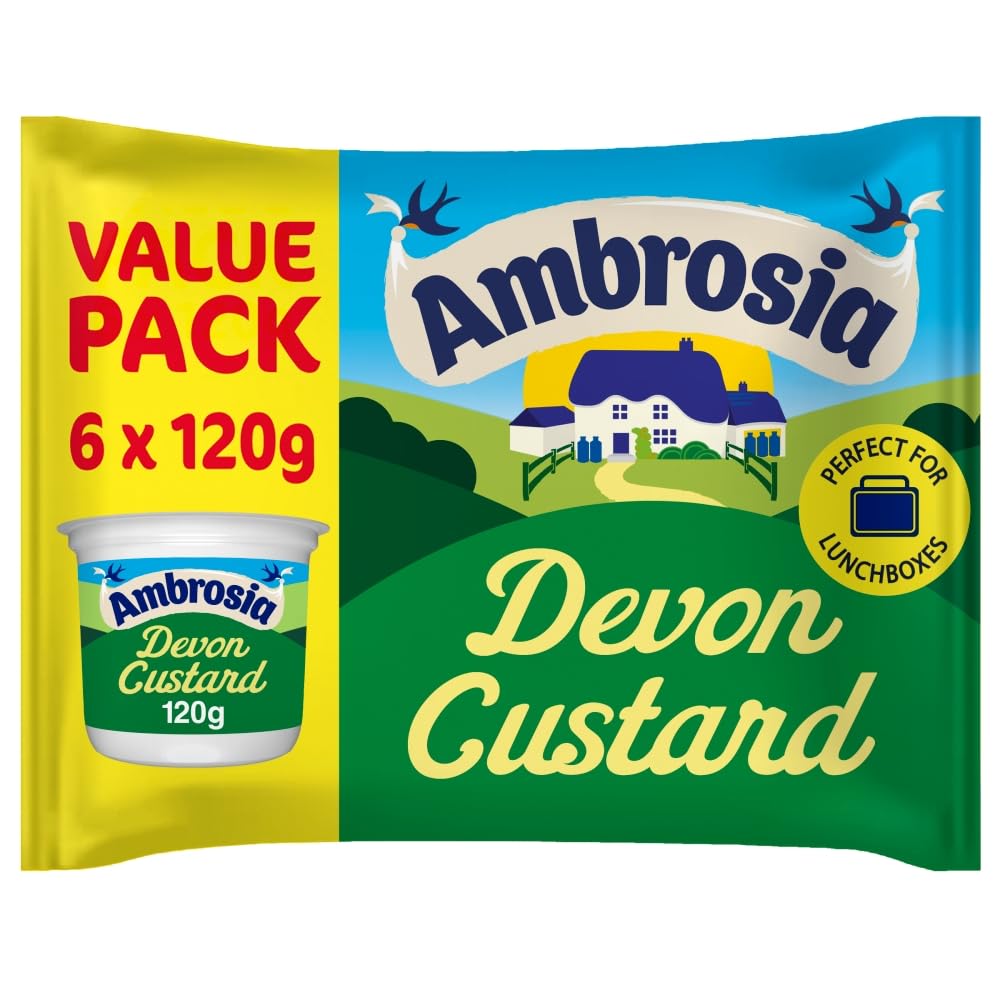 Ambrosia Devon Custard Dessert Pots, Rich & Creamy Ready-to-Eat Treat, 6 x 120 g Pot (Pack of 1)