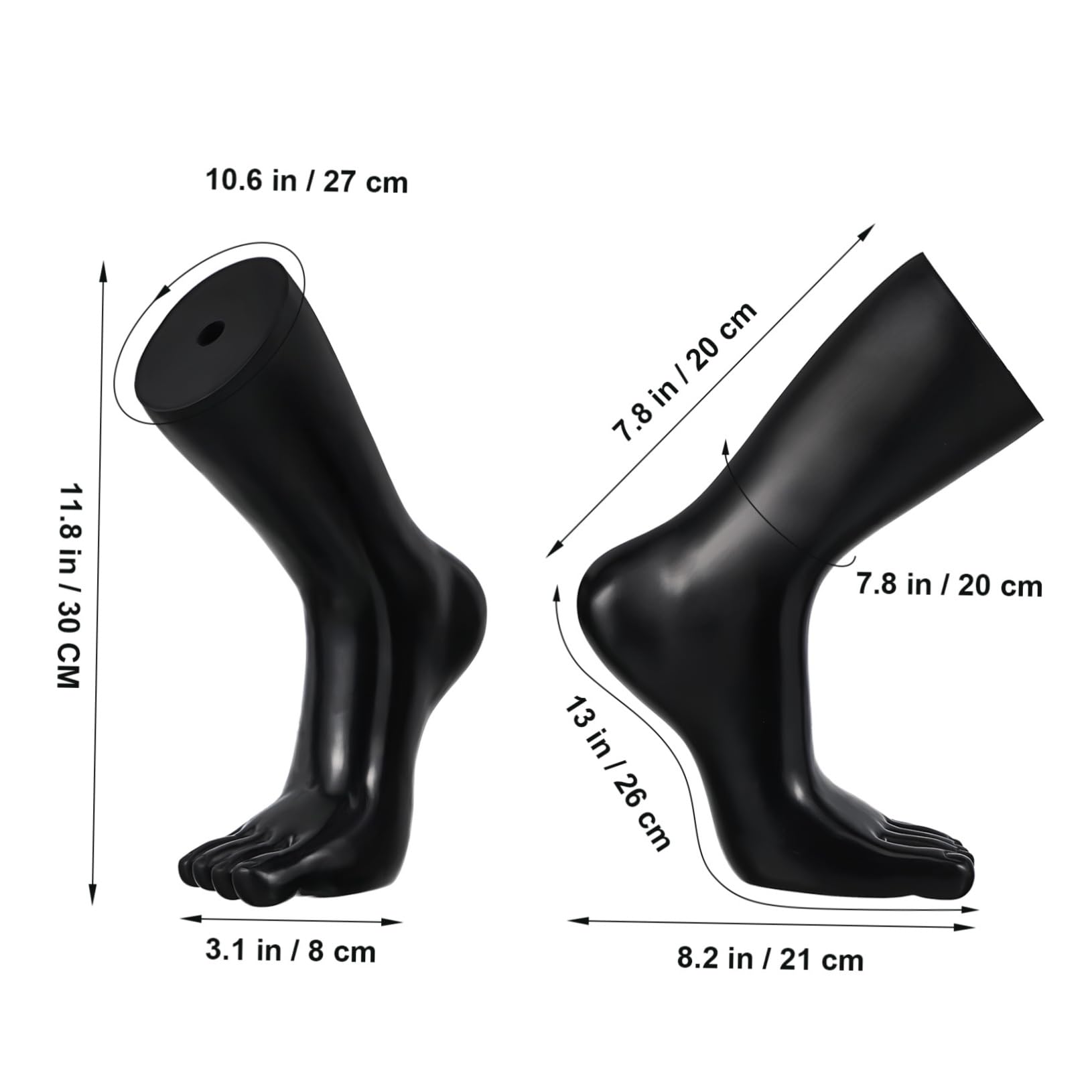 NAMOARLY 1 Pair Foot Mannequin Sock Display Stand Realistic Vinyl Sock Model Holder for Retail Ankle Bracelet Showcase Height Foot
