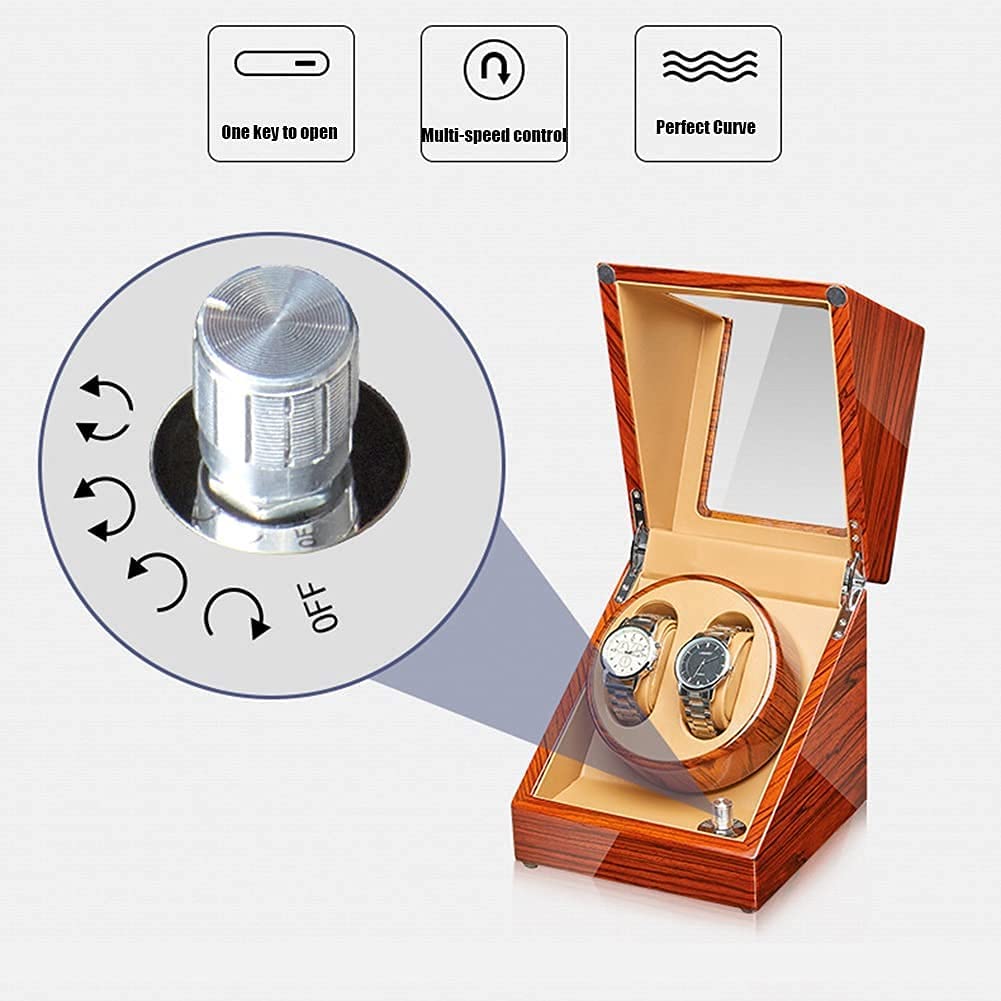 Uhrenbeweger, automatische Uhrenbewegerbox mit leisem Motor, 5 Rotationsmodi, Displayhalter, Organizer, Aufbewahrungskoffer für die meisten Armbanduhren, Uhrenbeweger
