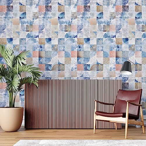 Image of Abstract Blue Texture Self Adhesive Wallpaper Peel & Stick, Waterproof, Scratch Resistant 41cm x 244cm