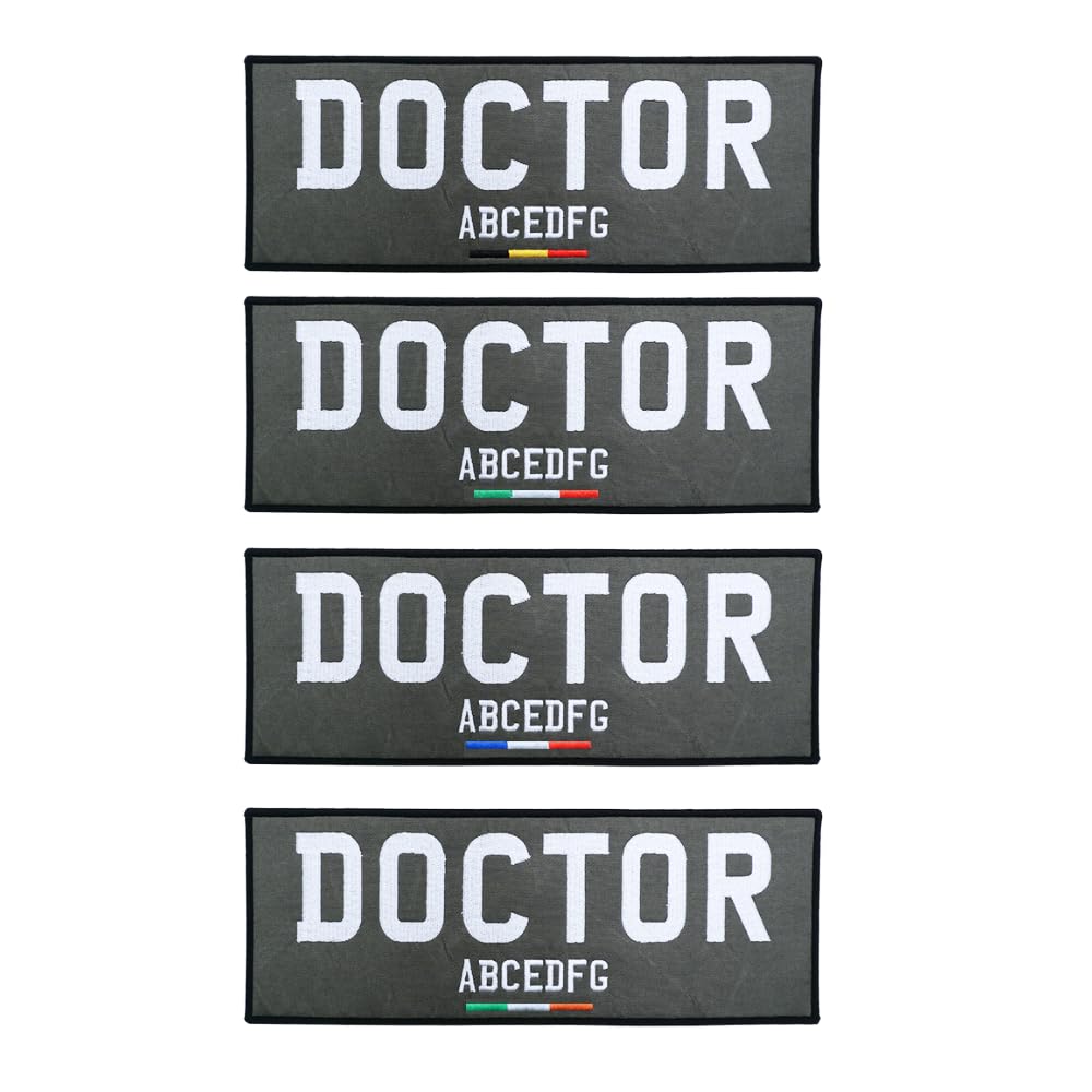 Custom 1pcs Embroidery Name TAG Large Patch Bandage, Personalized Military Number Tag for Motorcycle Biker Multiple Clothing Bags Vest Hook and Loop Backing and Iron on Backing