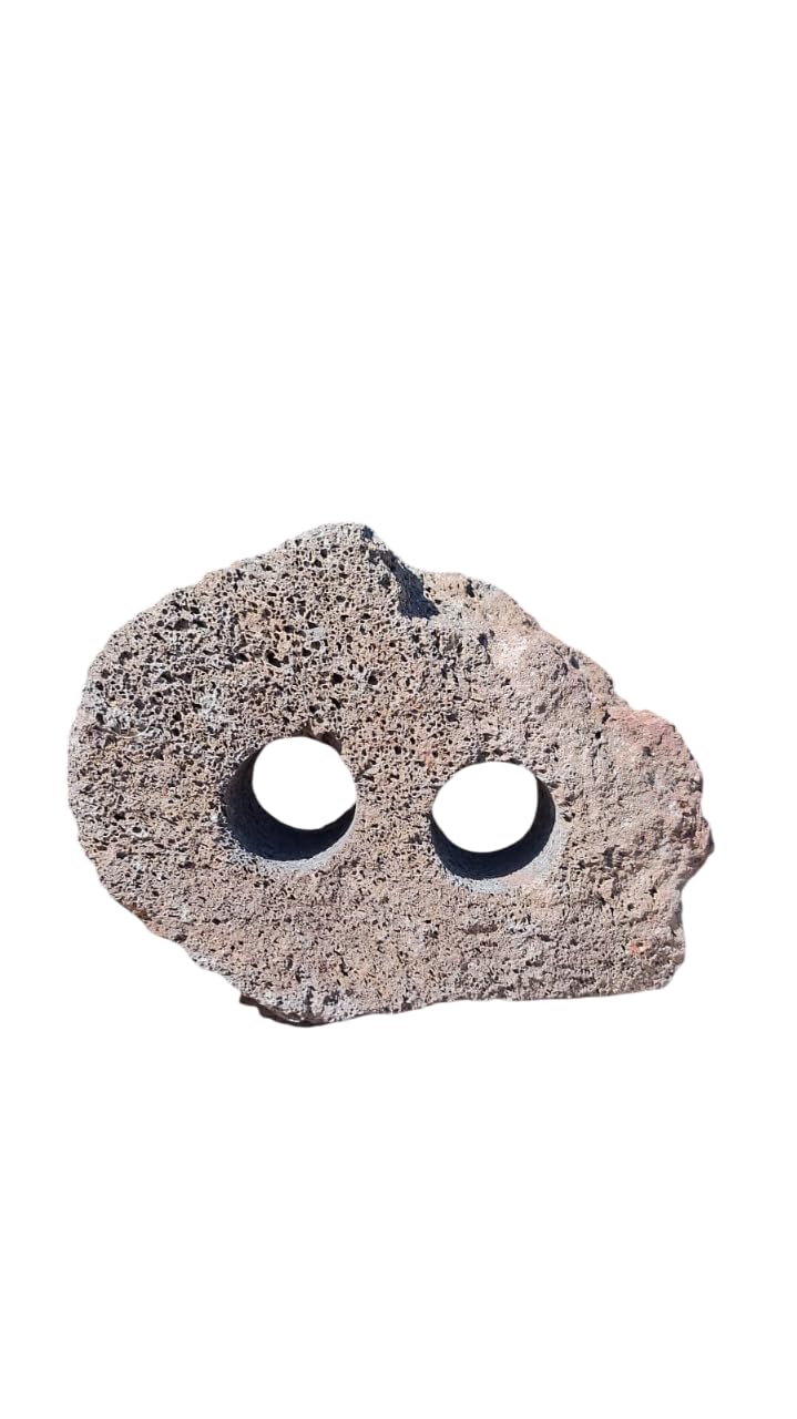 Red Lava Rock Decoration with Two Holes for Aquarium and Terrarium Natural Stone
