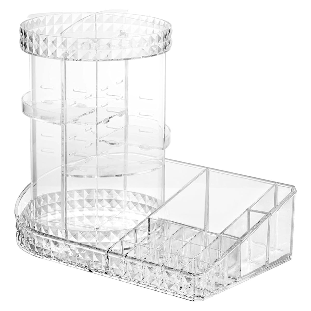 ibasenice Organizer Struttura a Scomparti per Cosmetici Girevole in Ps per Organizzare Make-up e Prodotti di Bellezza Resistente e Compatto a Casa