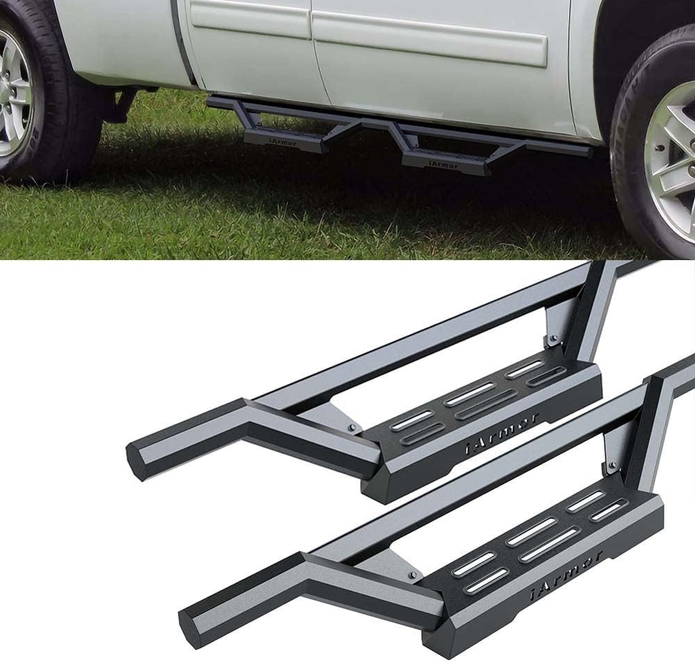 HD Ridez Stainless Steel Drop Steps Armor Compatible with Chevy Silverado GMC Sierra 1500 2500 1999-2006 Extended Cab & 2500 HD 3500 & 07 Classic 01-06 (Nerf Bar Side Steps Side Bars)