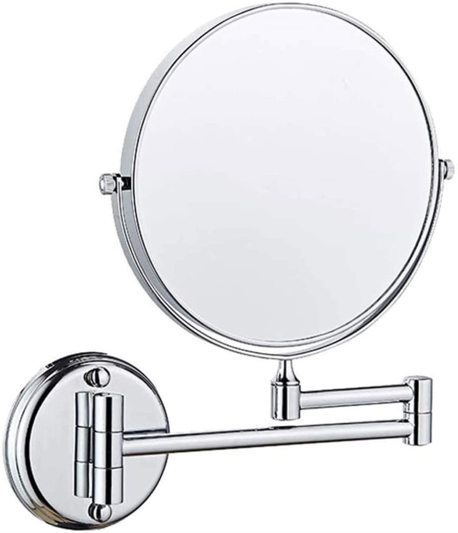 Miroir de salle de bain mural rond argenté design double face
