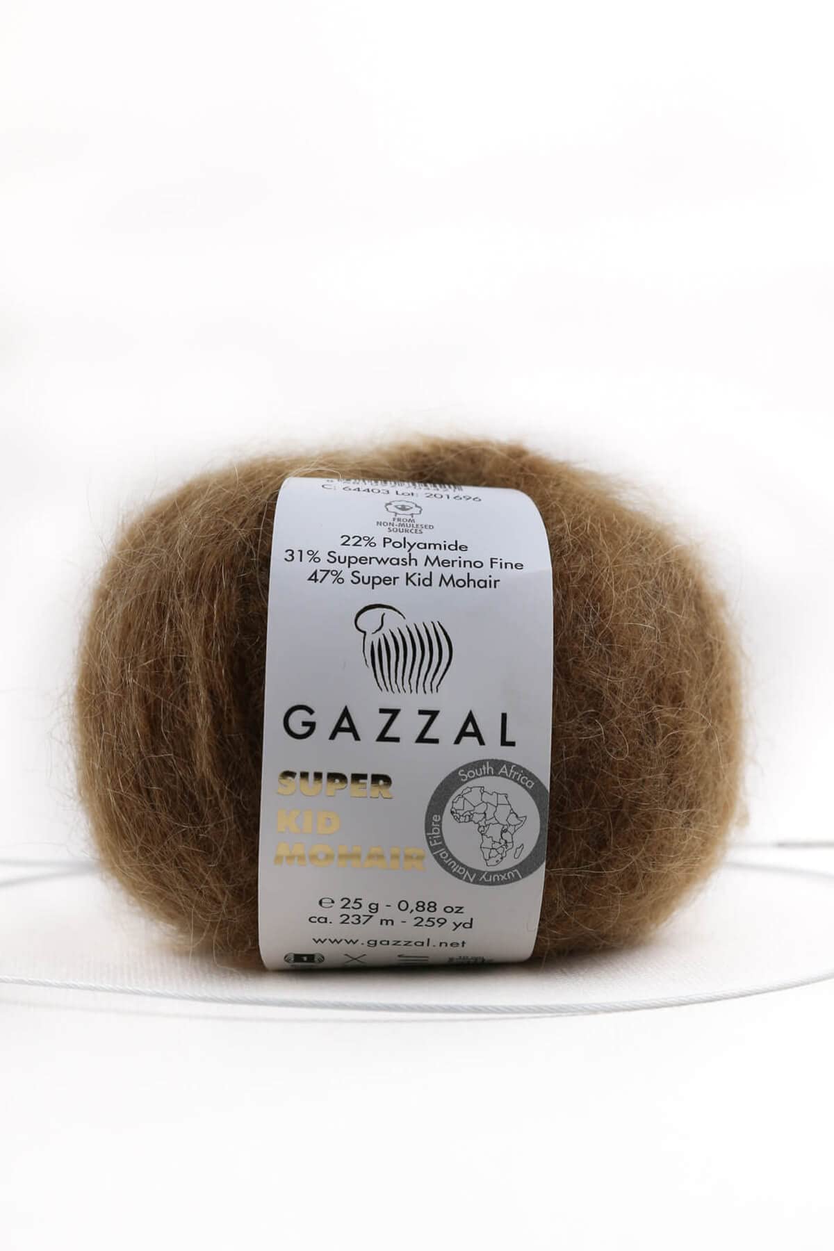 Gazzal 3 Piece Pack Super Kid Mohair 25 Gr 78% Wool-22% Pa Blended Natural Hand Knitting Yarn, Taka Yarn (64403)
